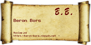 Beron Bors névjegykártya